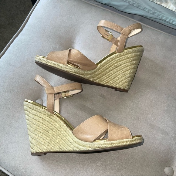 COLE HAAN Hart Sandal Espadrille Wedge Heel Strappy Saddle Brown Tan Size 11B - Picture 6 of 12